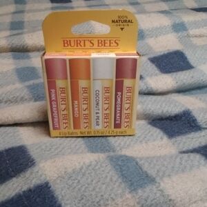 Burt’s Bees Superfruit Lip Balm 4-Pack | NEW | Pink Grapefruit Mango Pomegranate